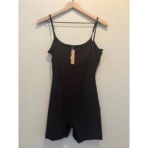 SKIMS Romper Womens Large Black Soft Lounge One-piece Ribbed Stretch Modal Cami